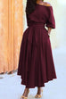 Meridress Half Sleeve Tie Waist Midi Pleated Dress