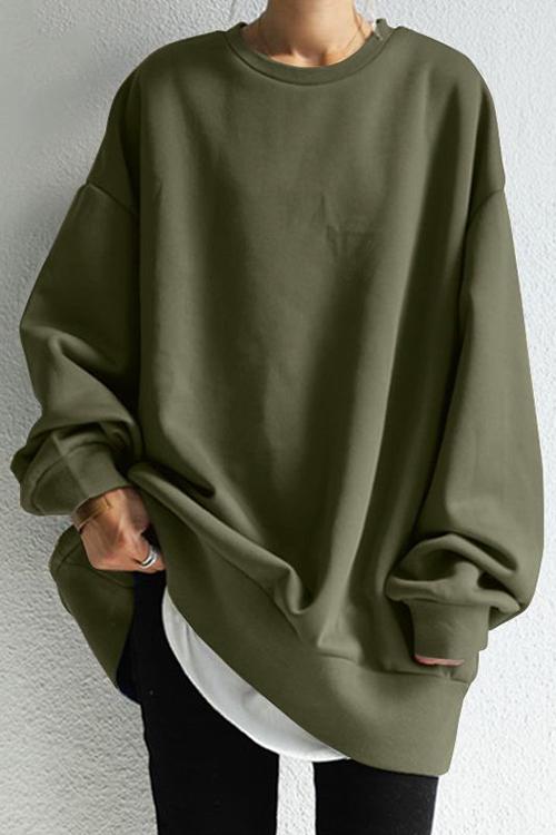 Meridress Crewneck Long Sleeve Oversized Solid Sweatshirt