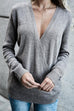 Meridress Wrap V Neck Long Sleeve Casual Knitting Sweater