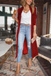 Meridress Chicest Lapel Open Front Long Sleeve Velvet Coat