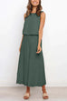 Meridress Crewneck Sleeveless Top and Wide Leg Pants Solid Set