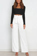 Meridress Elegant Tie Waist Wide Leg Office Pants