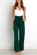 Meridress Elegant Tie Waist Wide Leg Office Pants