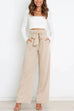 Meridress Elegant Tie Waist Wide Leg Office Pants