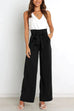 Meridress Elegant Tie Waist Wide Leg Office Pants