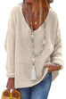 Meridress V Neck Long Sleeve Hollow Out Knit Sweater