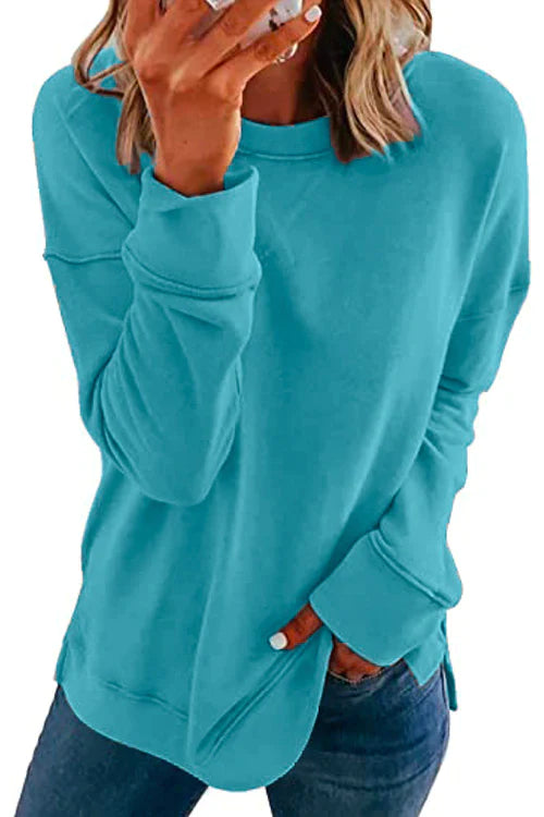 Meridress Crewneck Long Sleeve Side Split Sweatshirt