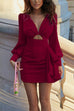 Meridress V Neck Cut Out High Waist Bodycon Dress