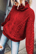 Meridress Winter Turtleneck Long Sleeve Solid Knit Sweater