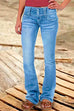 Meridress Button Down Bell Bottom Jeans with Pockets