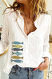 Meridress Long Sleeve Button Down Cotton Linen Shirt