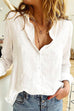 Meridress Solid Button Down Cotton Linen Blouse Shirt