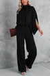 Meridress Stand Collar Slit Sleeve Waisted Wide Leg Jumpsuits( in 5 Colors)