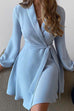 Meridress Elegant Wrap V Neck Long Sleeve Tie Waist Dress