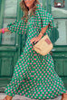 Meridress Puff Sleeve Geometry Printed Swing Dress