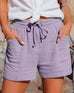 Meridress Tie Waist Cotton Linen Shorts with Pockets