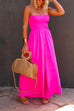 Meridress Strapless Smocked Pocketed Wide Leg Jumpsuit