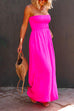 Meridress Strapless Smocked Pocketed Wide Leg Jumpsuit