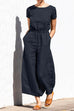 Meridress Short Sleeve High Waist Wide Leg Slouchy Jumpsuit