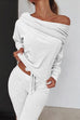 Meridress Keeley Off Shoulder Drawstring Top Long Pants Set