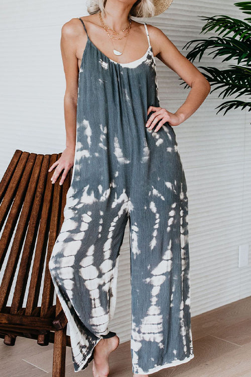 MR Tie Dye Spaghetti Strap Wide Leg Cami Jumpsuits