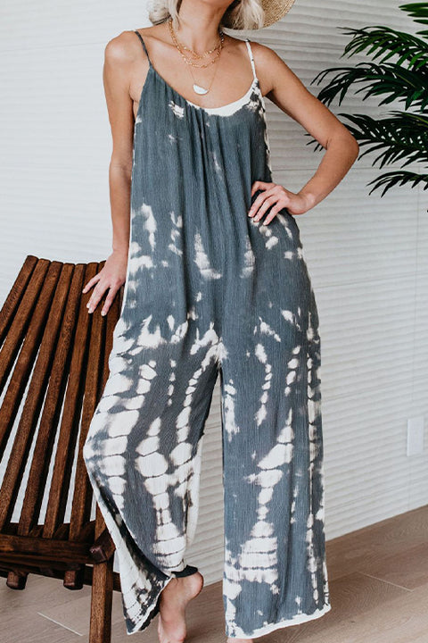 MR Tie Dye Spaghetti Strap Wide Leg Cami Jumpsuits