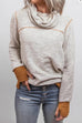 Meridress Casual Cowl Neck Color Block Sweatshirt with Thumb Hole