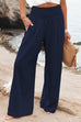 Meridress Frilled Elastic Waist Wide Leg Cotton Linen Pants