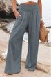 Meridress Frilled Elastic Waist Wide Leg Cotton Linen Pants