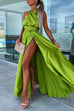 Meridress One Dress Three Ways Tie Waist High Slit Maxi Party Dress