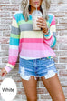 Meridress Rainbow Striped Long Sleeves Pullover Top