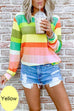 Meridress Rainbow Striped Long Sleeves Pullover Top