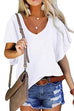 Meridress V Neck Flare Sleeve Summer T Shirt