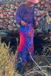 Meridress High Waist Side Split Tie Dye Maxi Skirt