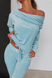 Meridress Keeley Off Shoulder Drawstring Top Long Pants Set