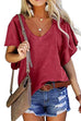 Meridress V Neck Flare Sleeve Summer T Shirt