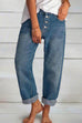 Meridress Button Down Cuff Straight Leg Jeans