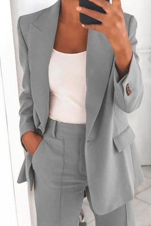 Meridress Janet Lapel One Button Solid Blazer