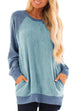 Meridress Long Sleeve Color Block Splice Sweatshirt