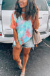 Meridress V Neck Cut Out Tie Dye T-shirt