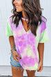 Meridress V Neck Cut Out Tie Dye T-shirt