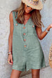 Meridress V Neck Buttons Tank Romper with Pockets