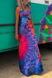 Meridress Criss Cross Backless Tie Dye Maxi Cami Dress