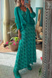 Meridress Scoop Neck 3/4 Sleeve Maxi Floral Dress