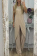 Meridress Chic Tulip Hem Sleeveless Long Top Wide Leg Pants Set