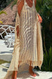 Meridress Hollow Out Sleeveless Tassel Beach Cover Up Dress