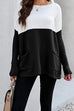 Meridress Long Sleeve Color Block Pockets Knit Pullovers