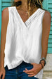 Meridress V Neck Split Side Solid Color Tank Top