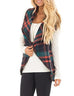 Meridress Sleeveless Hem Jacket Pockets Plaid Vest