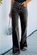 Meridress Split Bottoms Distressed Wide Leg Jeans